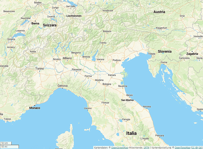 carta dell'Italia settentrionale