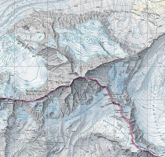 Carta topografica del Cervino