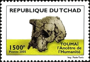 Francobollo di Sahelanthropus