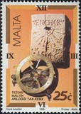 francobollo Malta orologio solare