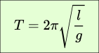 formula dell'oscillazione del pendolo