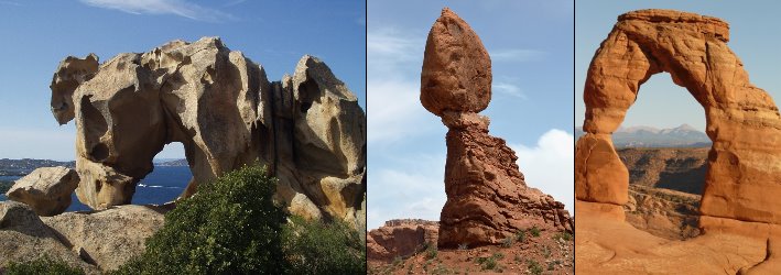 La roccia dell'orso in Sardegna, arco e struttura a fungo
