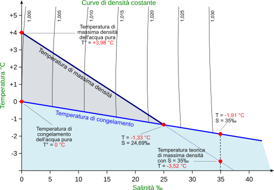 relazione temperatura, salinità e densità