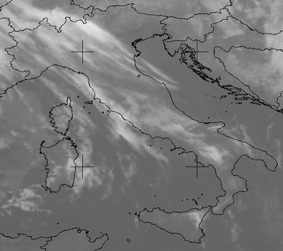 Immagine dell'Italia da satellite dell'Aeronautica Militare