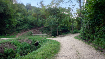 Crocevia con tre sentieri Crocevia