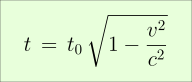 formula dilatazione temporale