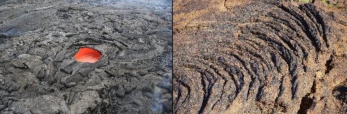 Lava pahoehoe e a corde